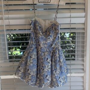 ASTR Light Blue Floral Mini Dress